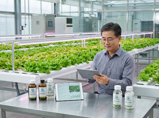 Modern precision agricultural hydroponic smart farm